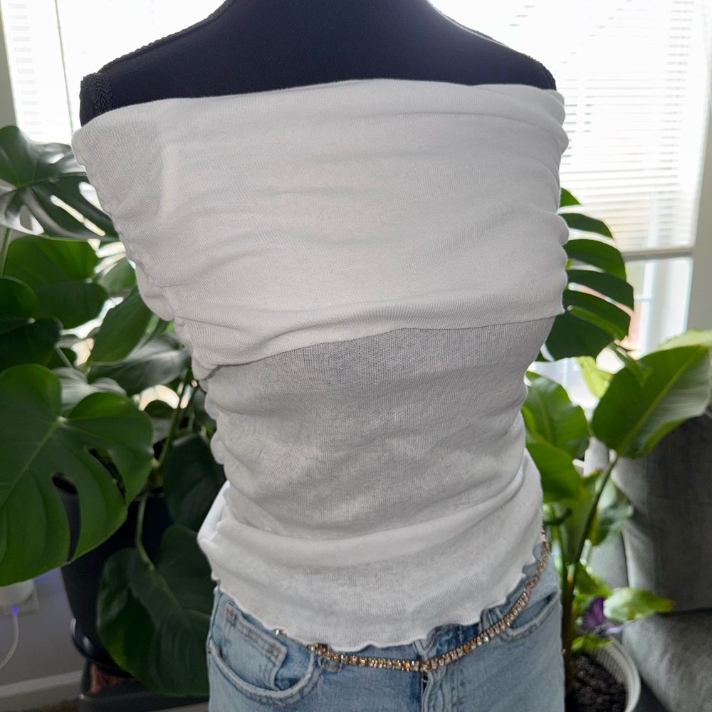 Zara White Off-Shoulder Blouse